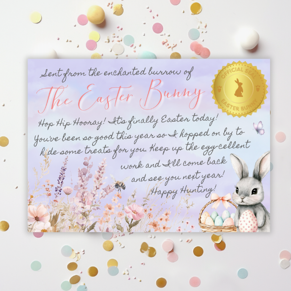 Easter Bunny Certificate and Egg Hunt Invitation