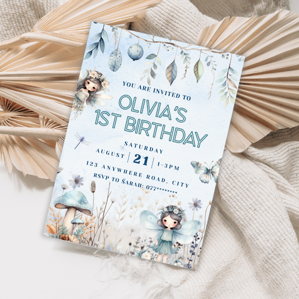 Winter Fairy Unisex First Birthday Invitation