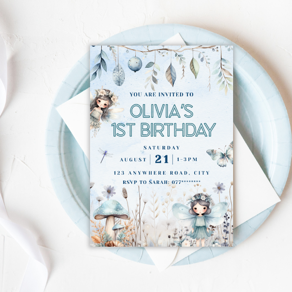 Winter Fairy Unisex First Birthday Invitation