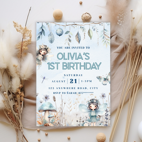 Winter Fairy Unisex First Birthday Invitation