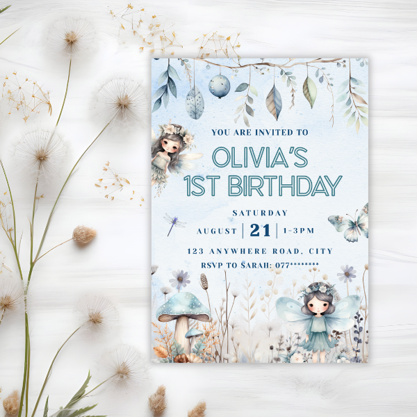 Winter Fairy Unisex First Birthday Invitation