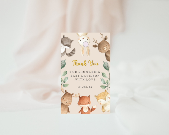 Boho Forest Friends Gift Tag - Woodland Animal Theme