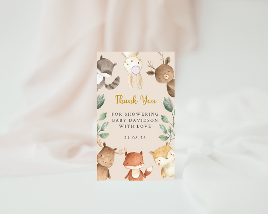 Boho Forest Friends Gift Tag - Woodland Animal Theme