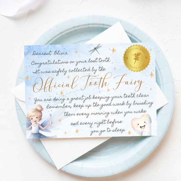 Official Tooth Fairy Certificate and Receipt for Children's Lost Tooth