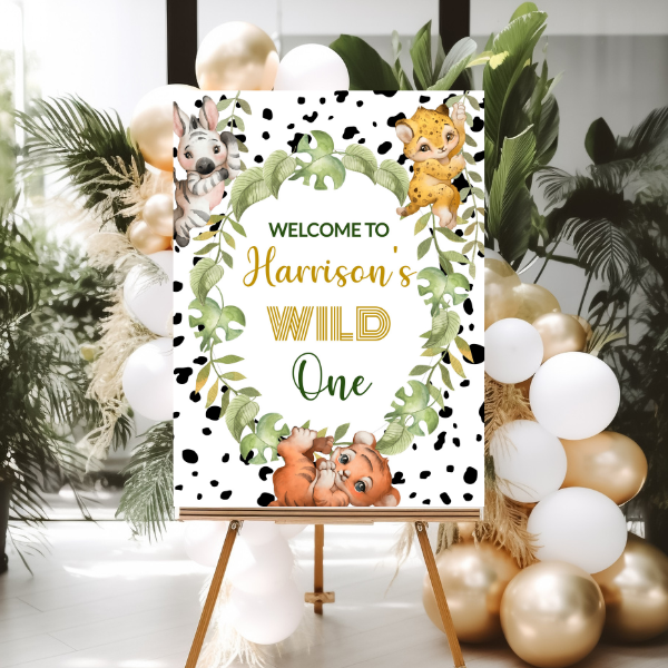 Wild One First Birthday Party Pack, Jungle Safari Animal Theme
